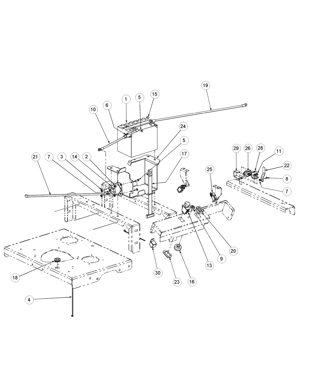 Electrical Assembly Diagram and Parts List for M60-KW ROPS-53CH5D8X750-25HP-OHV Cub Cadet Lawn Tractor